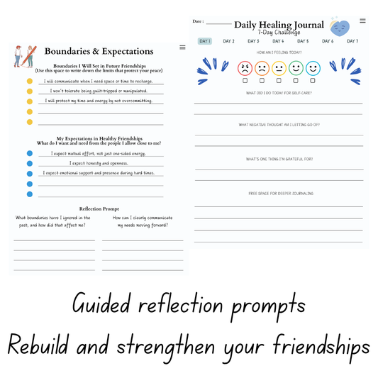 Ghosted & Growing: Friendship Recovery Planner | Digital PDF | Healing Journal | Self Reflection Workbook