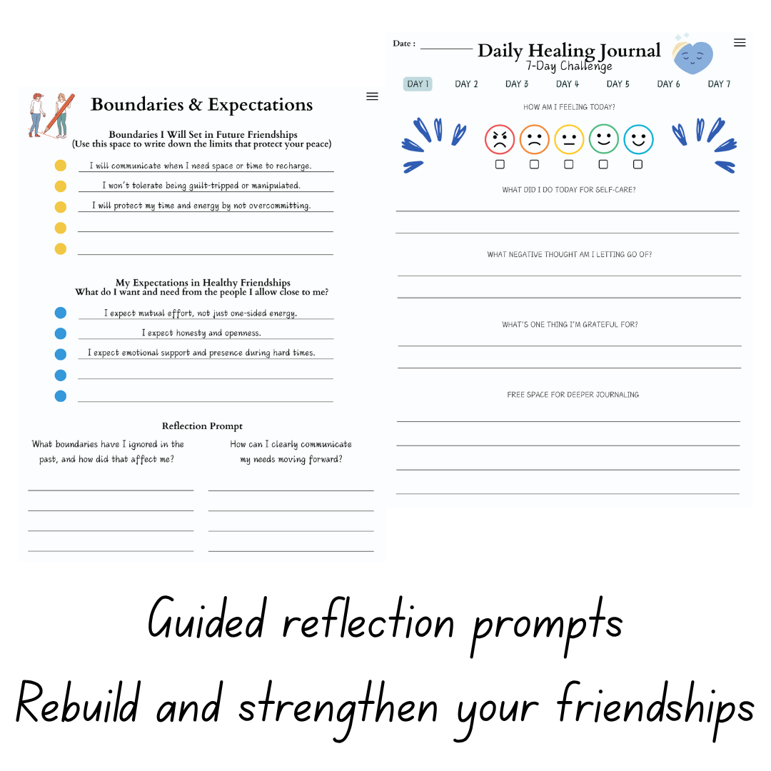 Ghosted & Growing: Friendship Recovery Planner | Digital PDF | Healing Journal | Self Reflection Workbook